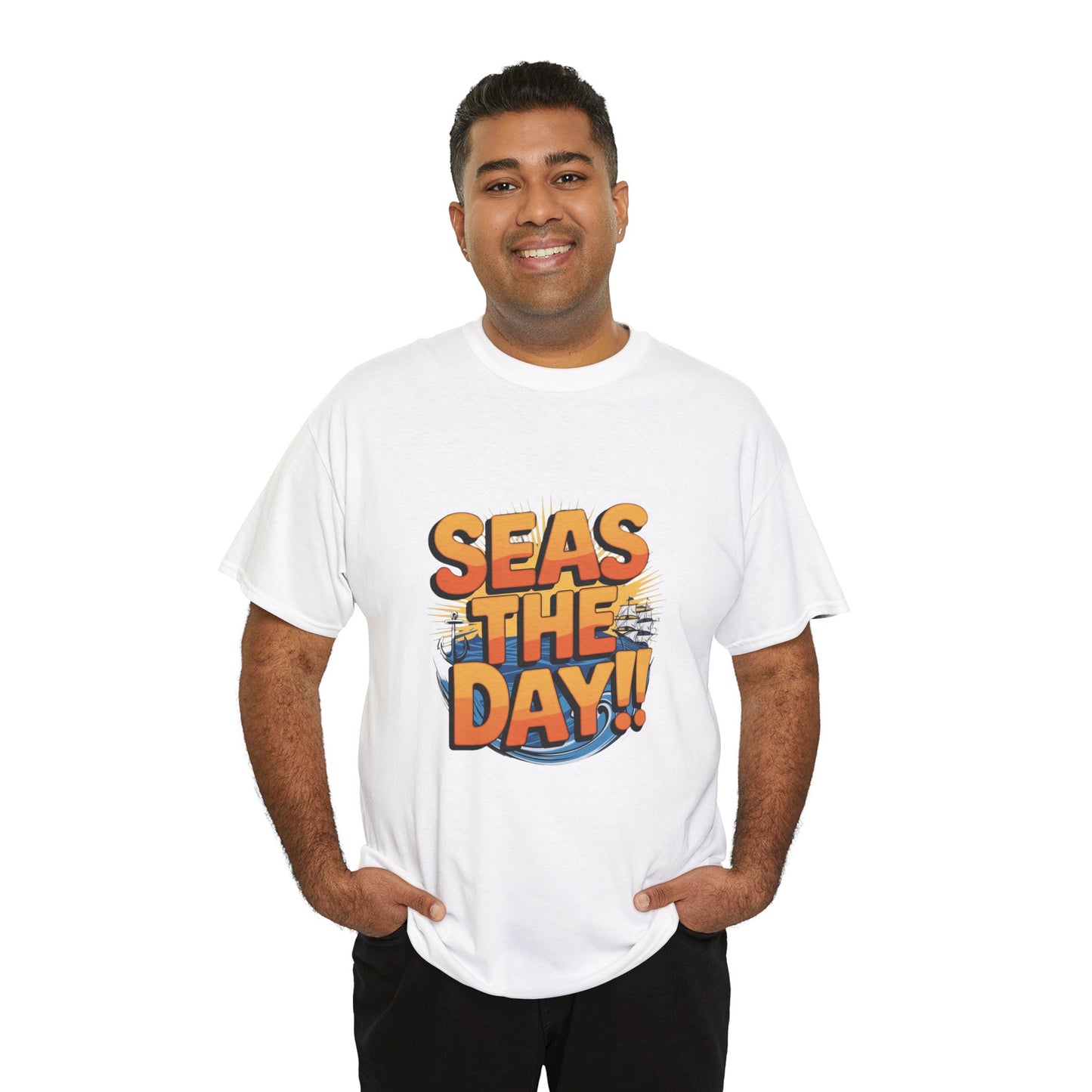Seas The Day!! Tee • Ocean Pun Graphic Shirt • Comfort Colors Unisex Beachy Vibes • Nautical Aesthetic • Gift for Sea Lovers & Summer Vacays
