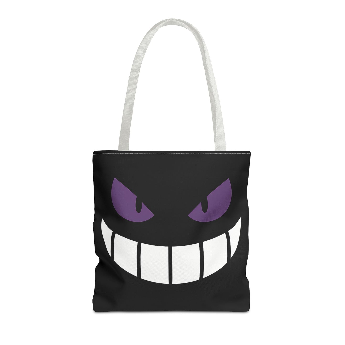 Evil Grin Tote Bag, Spooky Purple Eyes Reusable Shopping Bag, Creepy Cute Halloween Tote, Gothic Horror Canvas Bag, Gamer Room Accessory
