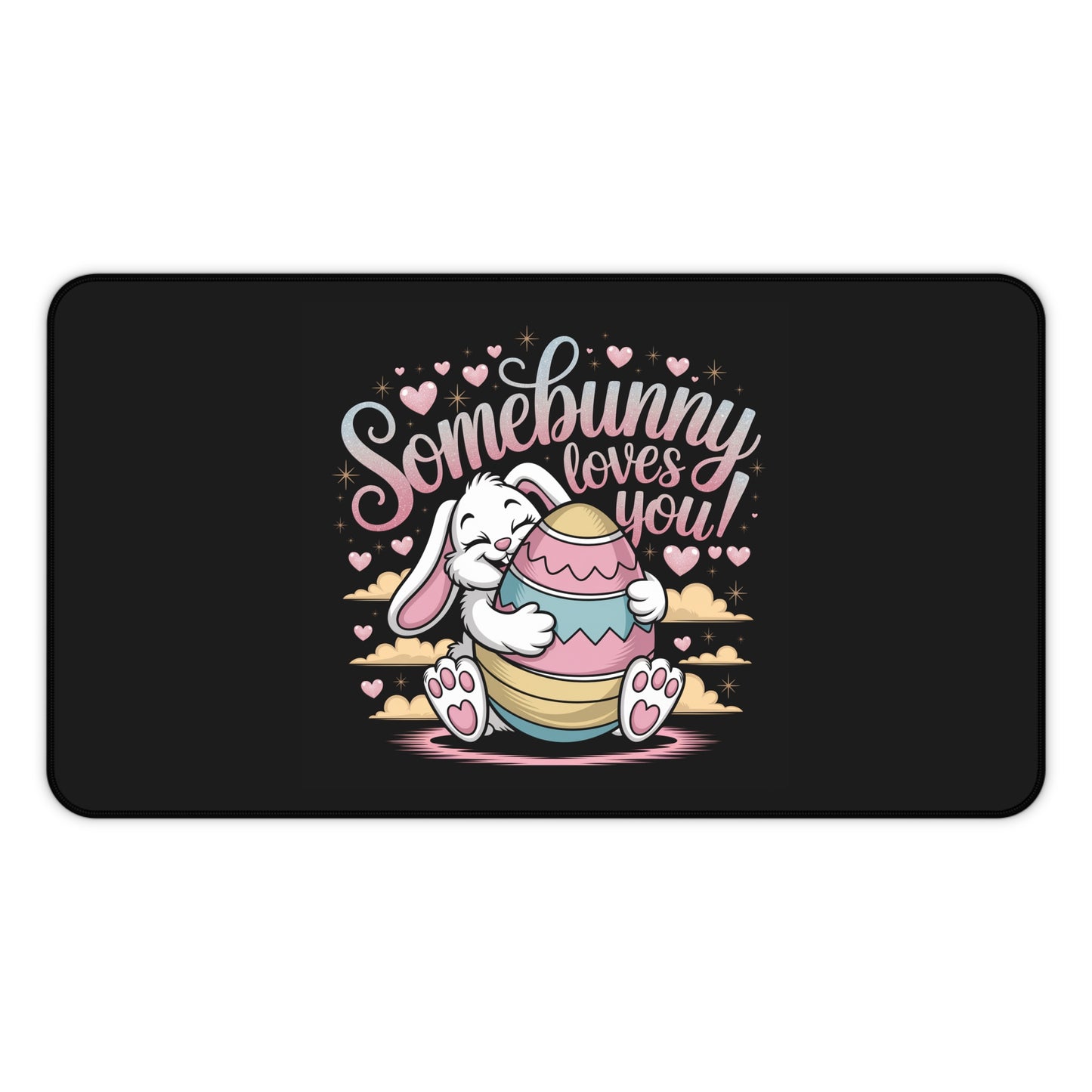 Desk Mat Easter Bunny Somebunny Loves You Mouse Pad Easter Desk Mat Easter Decor