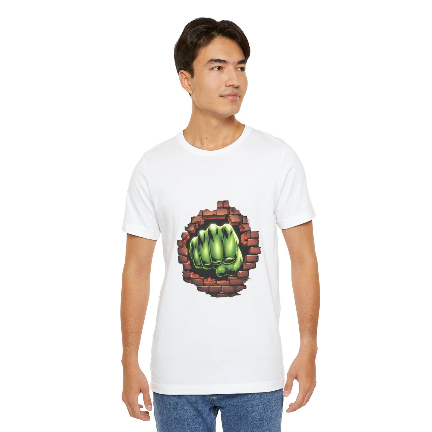 Green Hero Fist Graphic Tee – Superhero Shirt, Comic Pop Art, Gamer Gift, Y2K Dopamine Aesthetic, Funny Nerd Fashion, Unisex T‑shirt
