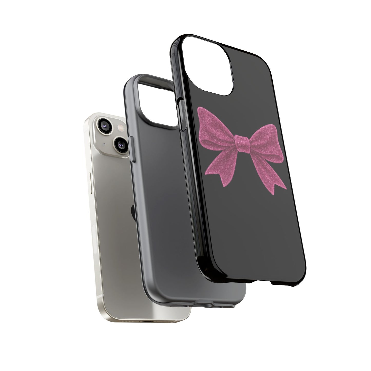 Pink Bow iPhone Case β Coquette Aesthetic Phone Cover β Glitter Soft Girl Tech Accessory β Cute Glossy Pinkcore Case β Gift for Her