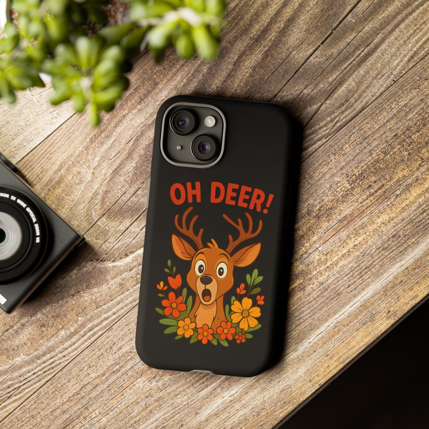 iPhone Case - Startled Deer 'Oh Deer' Nature Lover Phone Case Funny iPhone Accessory