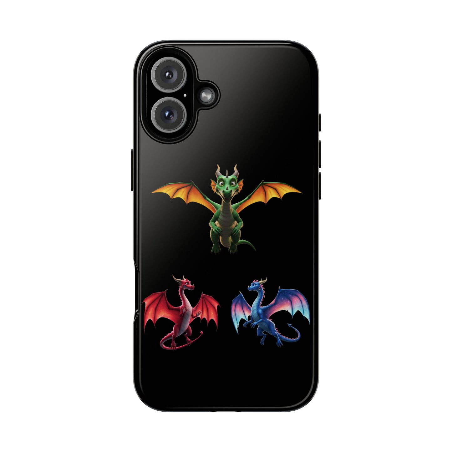 Vibrant Fantasy Dragon iPhone Case - Tough Armor Cover for iPhone 15/14/13 - Colorful Mythical Wings Gift for Dragon Lovers