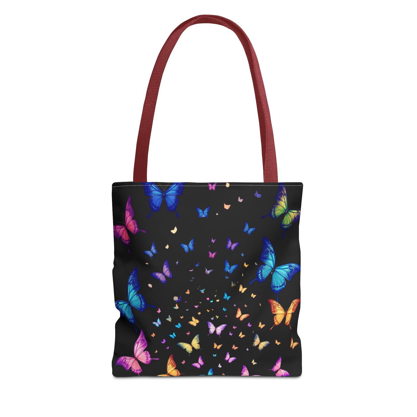 Butterfly Swarm Tote Bag – Colorful Rainbow Butterfly Tote, Aesthetic Canvas Bag, Nature-Inspired Gift, Magical Reusable Eco Purse