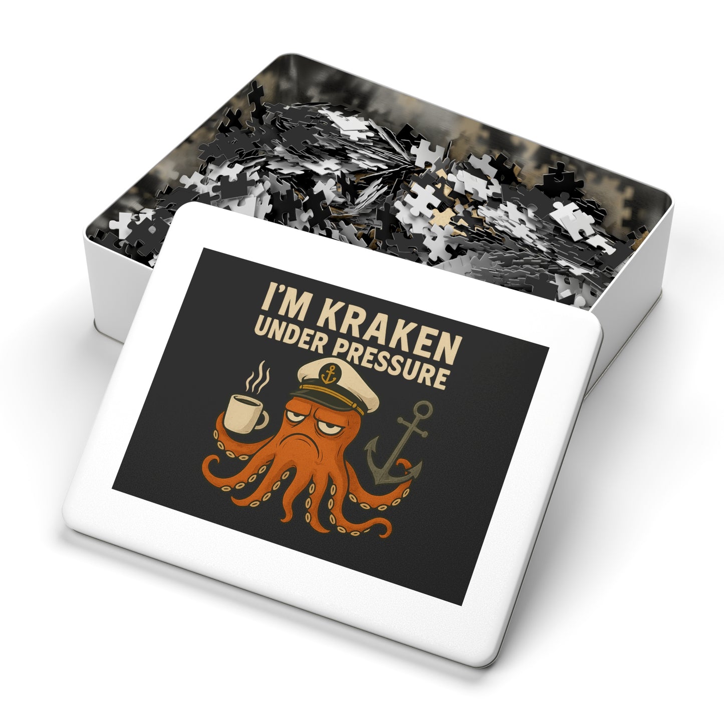 Jigsaw Puzzle - Stressed Octopus - I'm Kraken Under Pressure Nautical Puzzle Octopus Game Ocean Themed Jigsaw