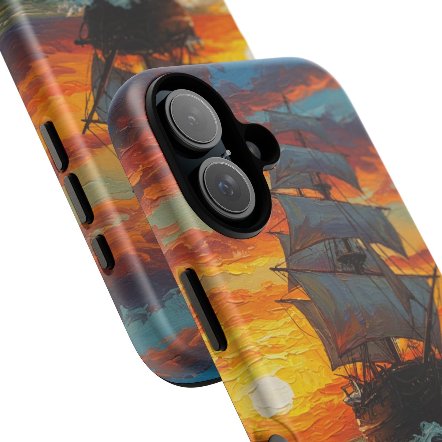 iPhone Case - Ship Sailing at Sunset Design