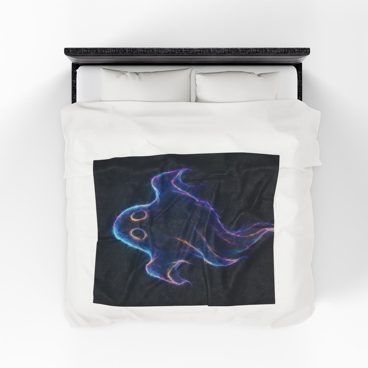 Galaxy Ghost Blanket, Halloween Throw Blanket, Spooky Cozy Decor, Ghost Lover Gift, Soft Plush Blanket, Cosmic Ghost Bedding