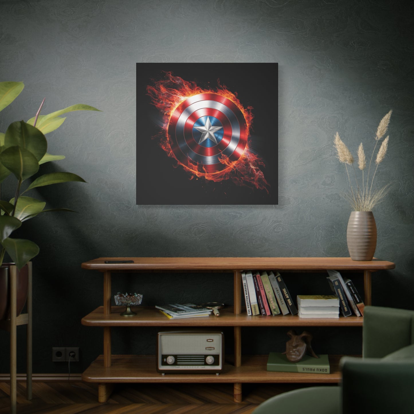 Captain America Shield Canvas Art - Stretched Matte Wall Decor