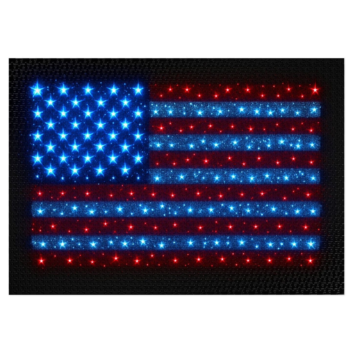 Bioluminescent USA Flag Jigsaw Puzzle - Patriotic Cosmic Puzzle 252-2000PC - Starry Red White Blue Home Decor Family Game Night Gift