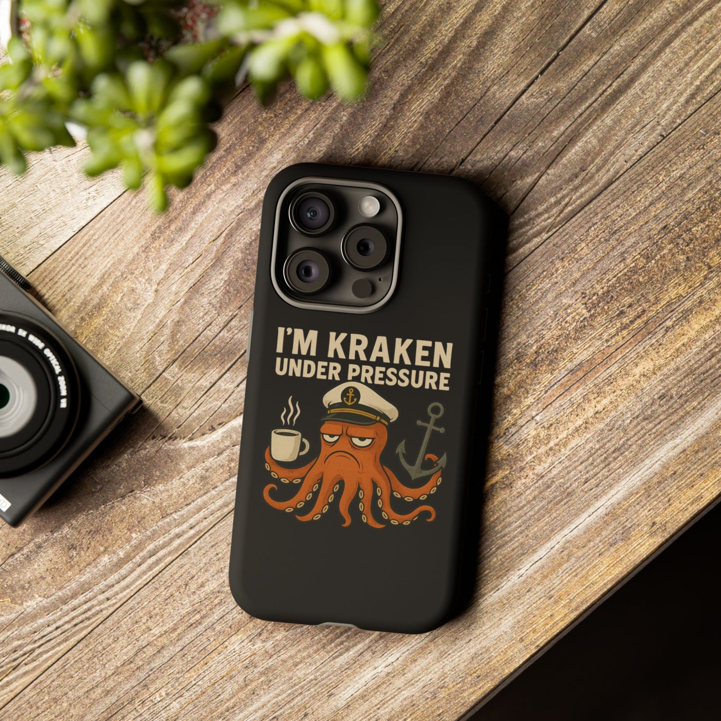 iPhone Case Stressed Octopus 'I'm Kraken Under Pressure' Nautical Phone Case Beach iPhone Case Ocean Themed Case