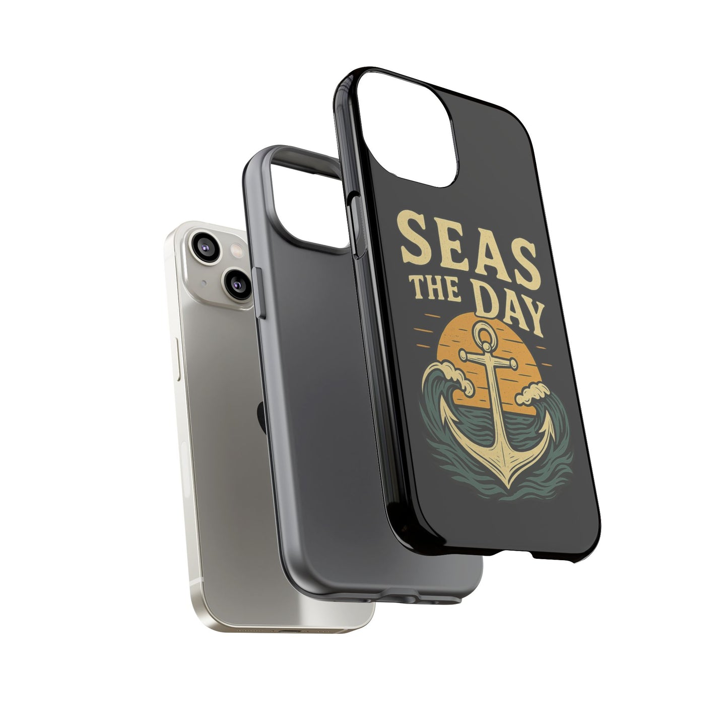 Seas the Day iPhone Case – Nautical Anchor Phone Cover – Ocean Pun Gift – Beach Lover iPhone Accessory – Summer Adventure Phone Case