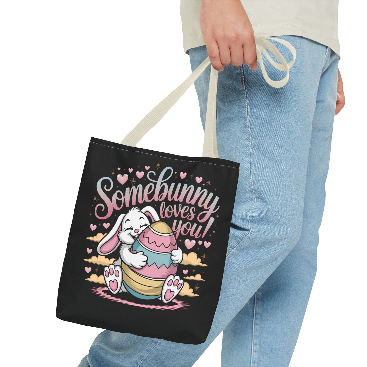 Easter Bunny Tote Bag Somebunny Loves You Easter Bag Bunny