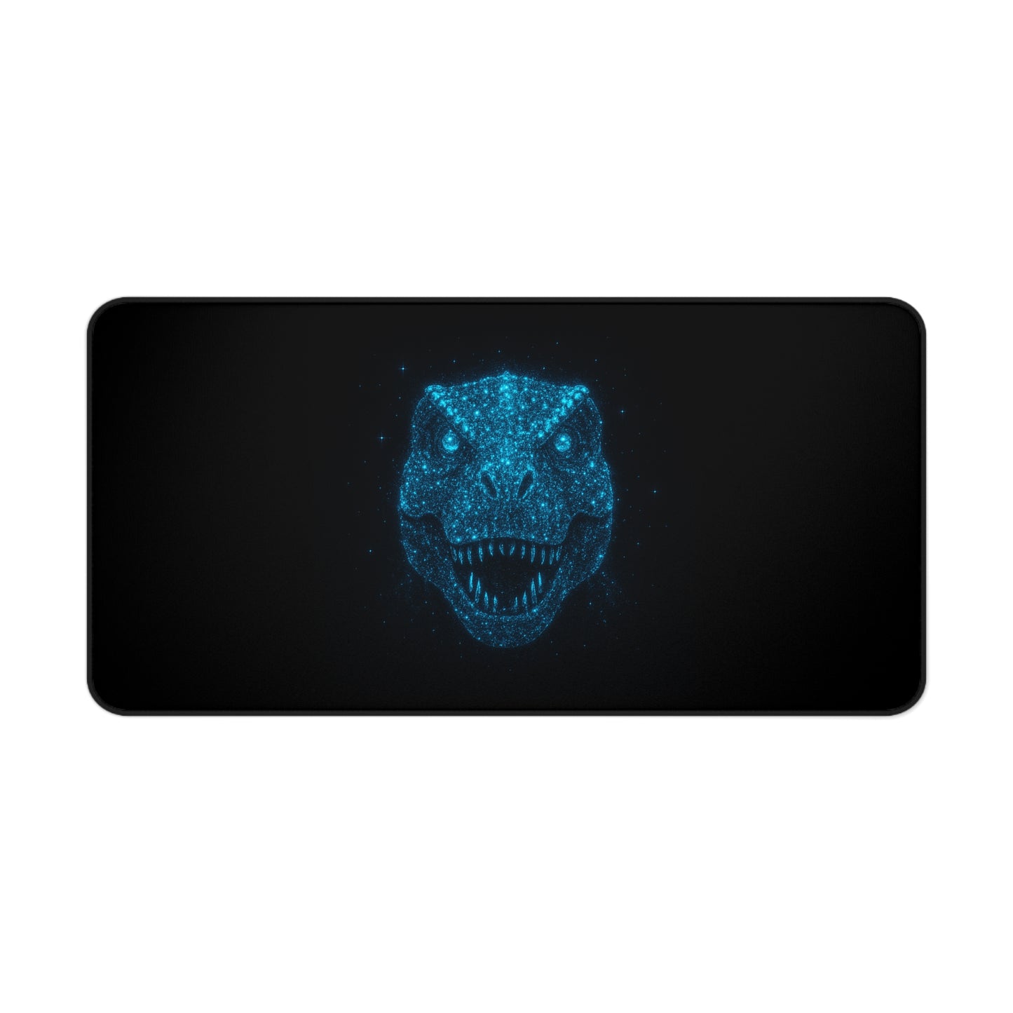 Galaxy Bioluminescent Dinosaur Desk Mat - Cosmic T-Rex Gaming Mousepad - Starry XL Desk Pad Non-Glow - Gamer and Office Decor Gift