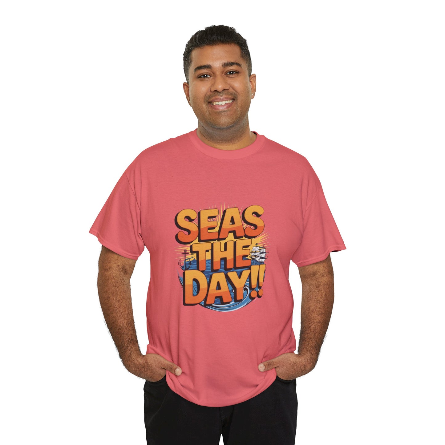 Seas The Day!! Tee • Ocean Pun Graphic Shirt • Comfort Colors Unisex Beachy Vibes • Nautical Aesthetic • Gift for Sea Lovers & Summer Vacays