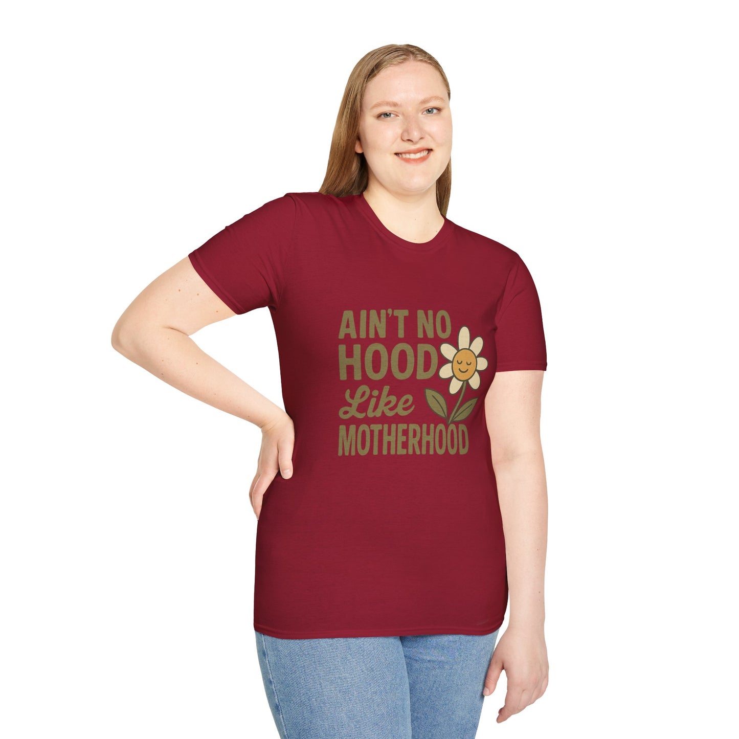 Ain't No Hood Like Motherhood T-Shirt - Unisex Softstyle Tee for Moms Mother's Day Gift