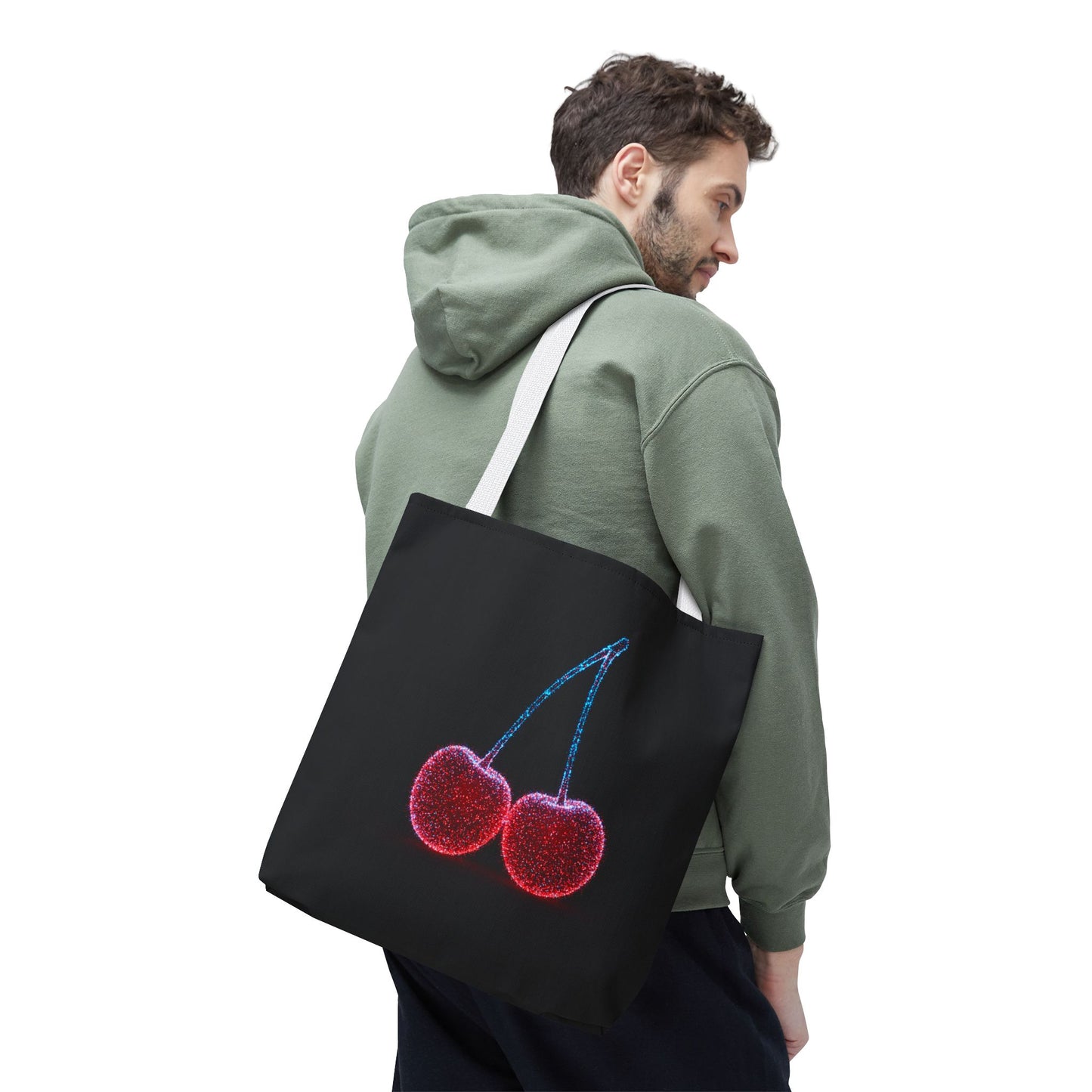 Sparkling Cherry Tote Bag Reusable Bag Shopping Bag Cherry Bag Reusable Tote