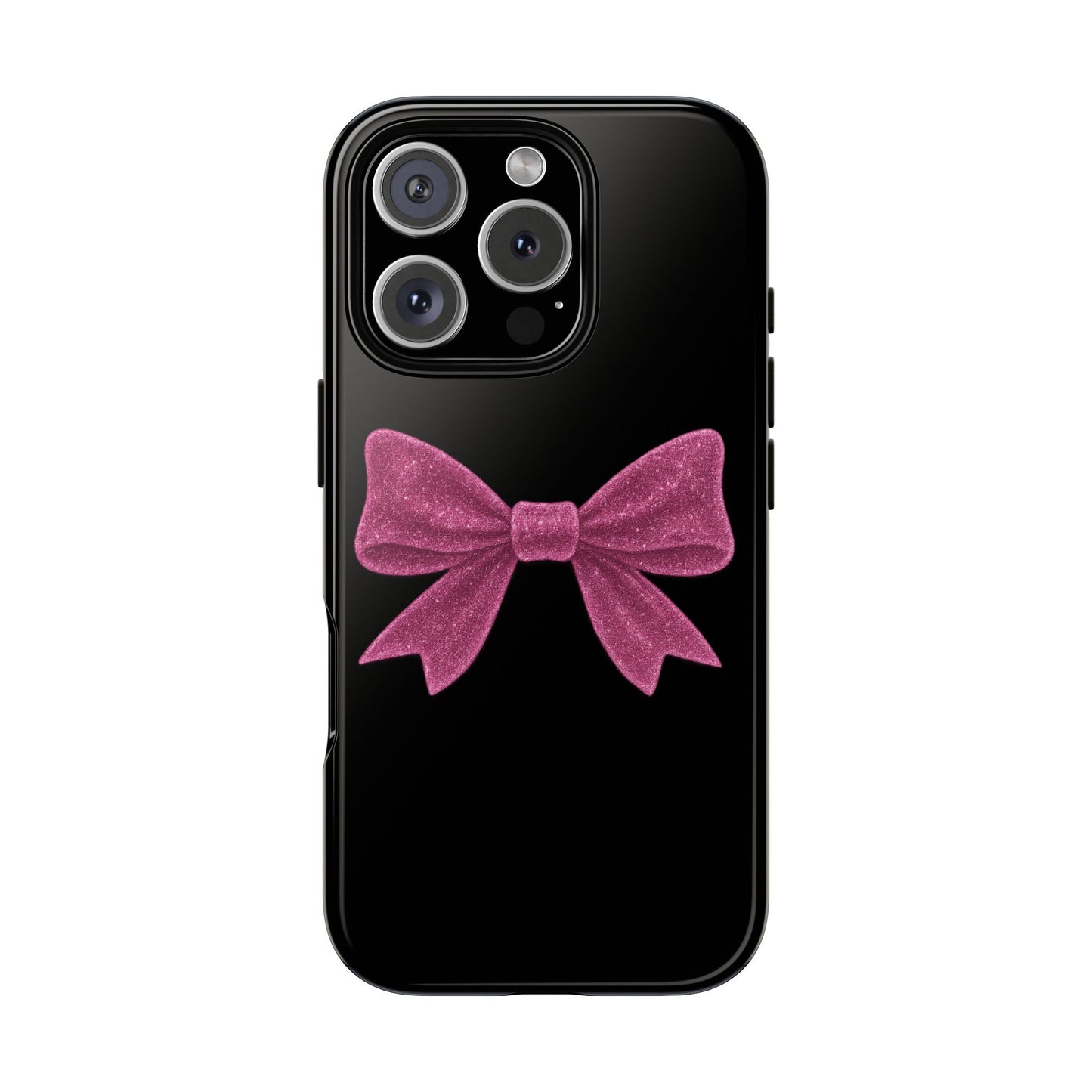 Pink Bow iPhone Case β Coquette Aesthetic Phone Cover β Glitter Soft Girl Tech Accessory β Cute Glossy Pinkcore Case β Gift for Her