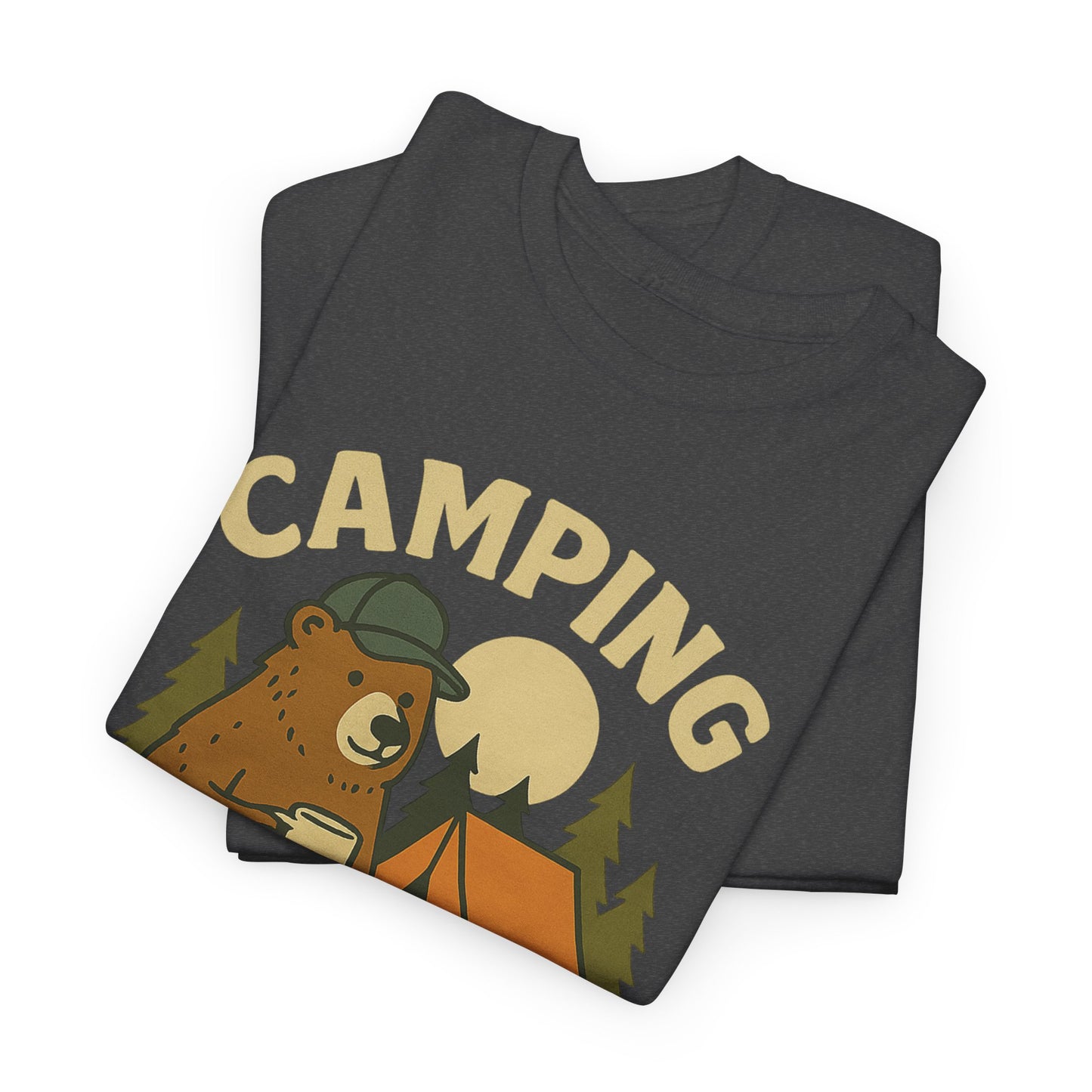 Camping Is In-Tents Funny Bear Camping Tee - Cute Outdoorsy Pun Shirt - Retro Campfire Graphic, Nature Lover Gift, Unisex Adventure Apparel