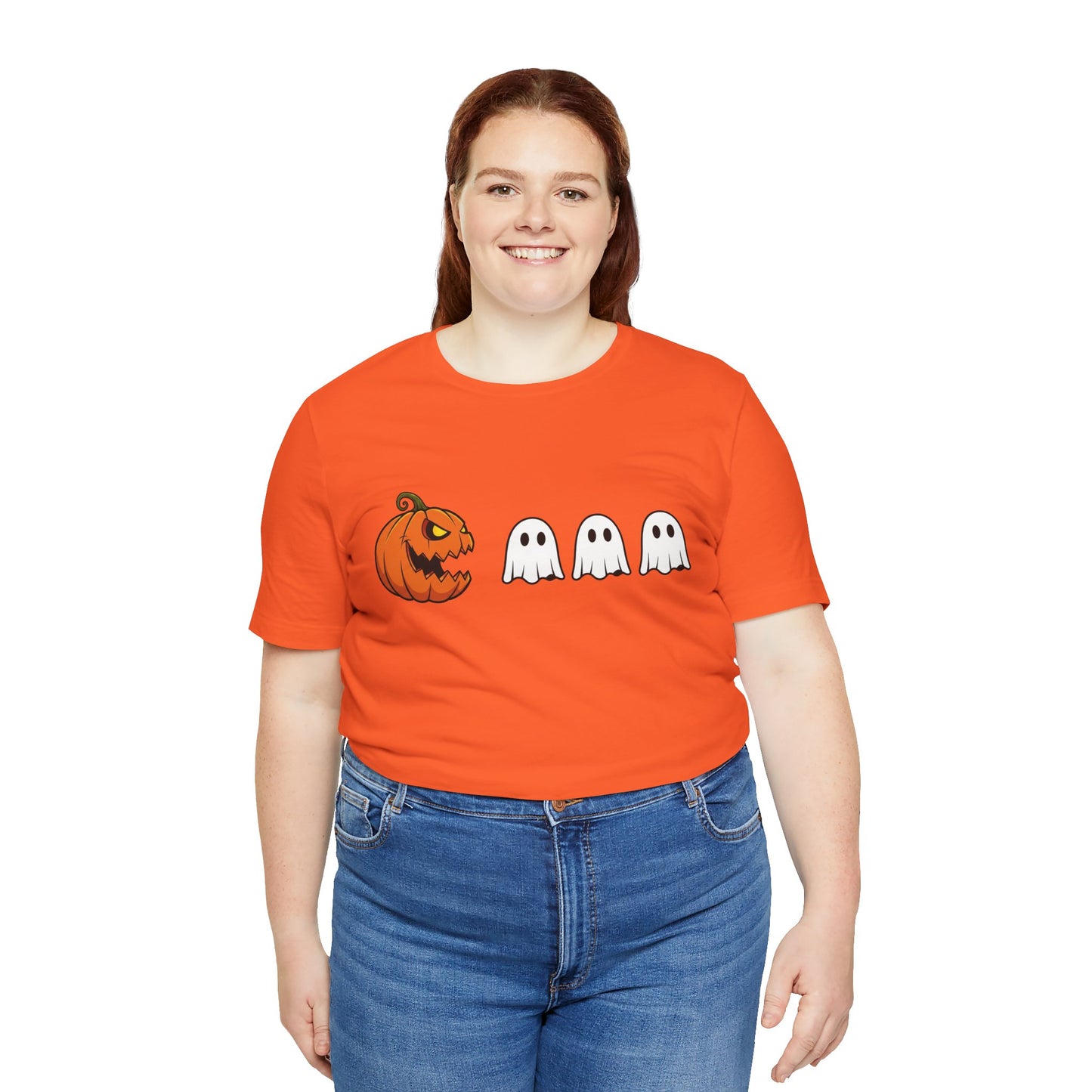 Pumpkin Pac-Man Shirt, Halloween Arcade Tee, Pumpkin Chase Ghosts Tee, Retro Gaming Halloween, Spooky Season Shirt, Vintage Game Pumpkin Top