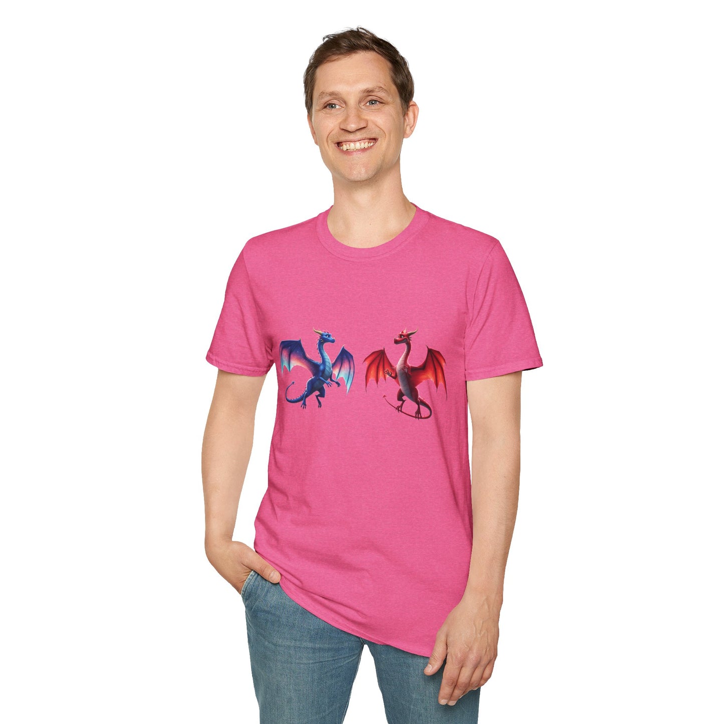 Dragon Duel Fantasy T-Shirt | Fire & Ice Dragon Graphic Tee | Unisex Gamer Shirt | DnD Gift | Cool Mythical Creature Shirt