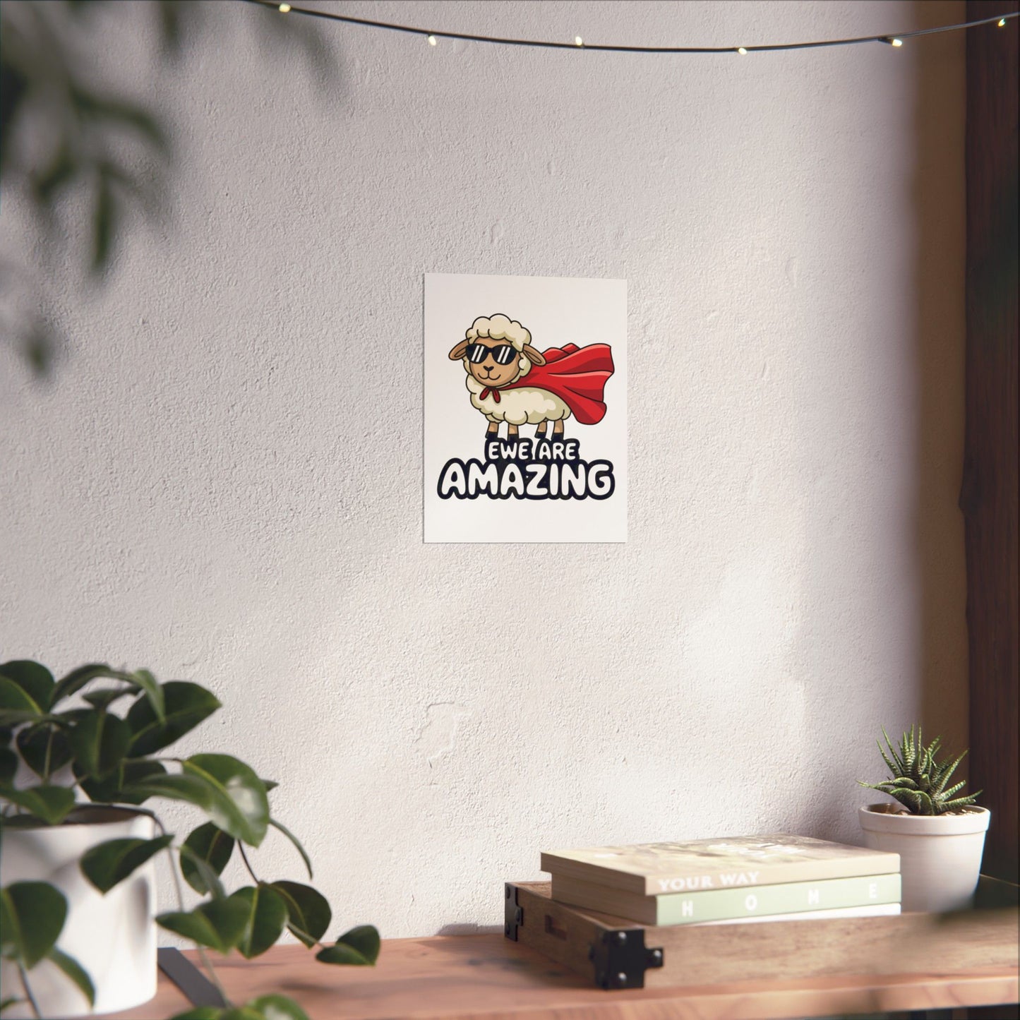 Funny Sheep Poster – “Ewe Are Amazing” Wall Art, Cute Animal Pun Print for Classroom, Kids Room, or Office Decor