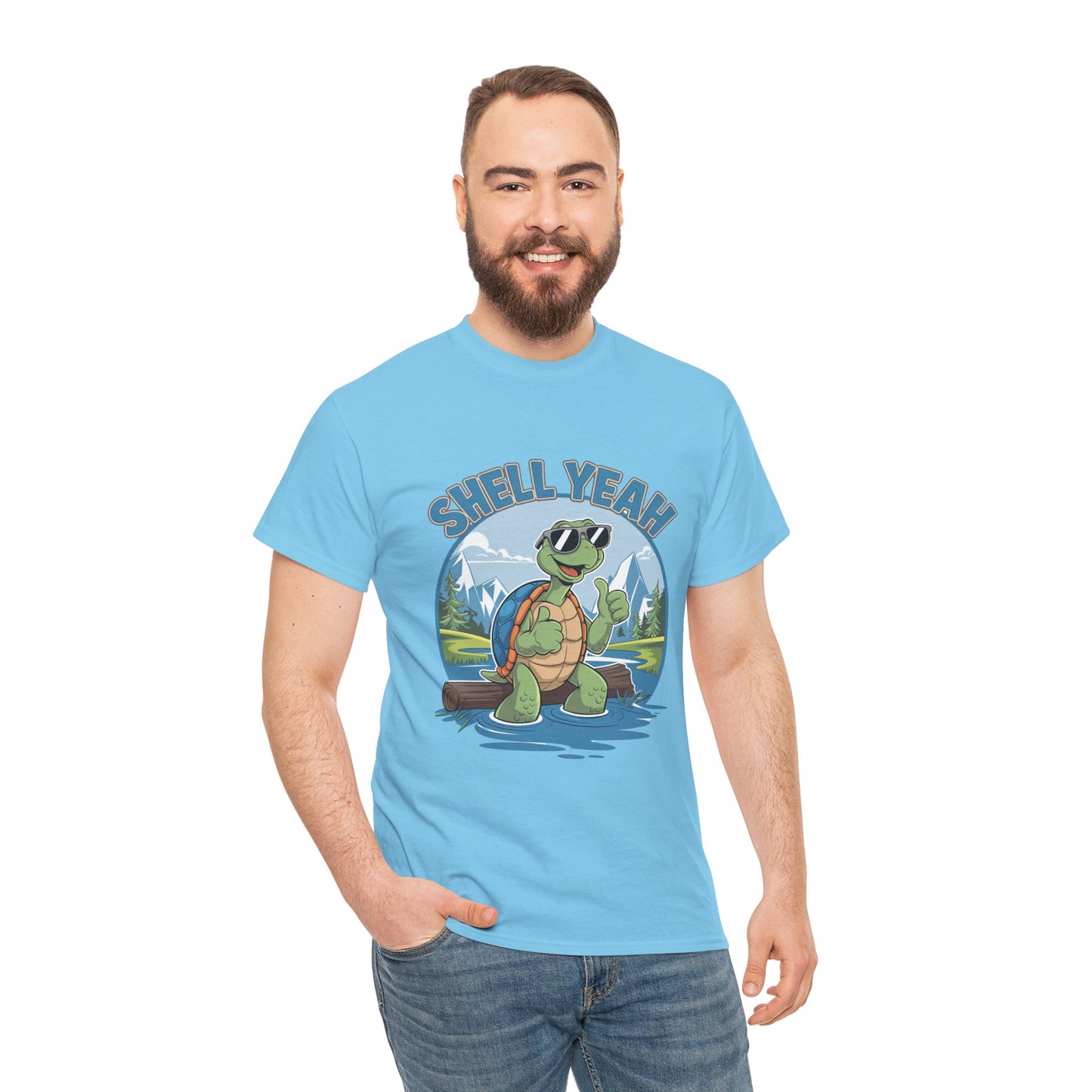 SHELL YEAH Turtle T-Shirt | Funny Cute Turtle Nature Graphic Tee | Handmade Animal Lover Gift | Eco Outdoor Adventure Shirt