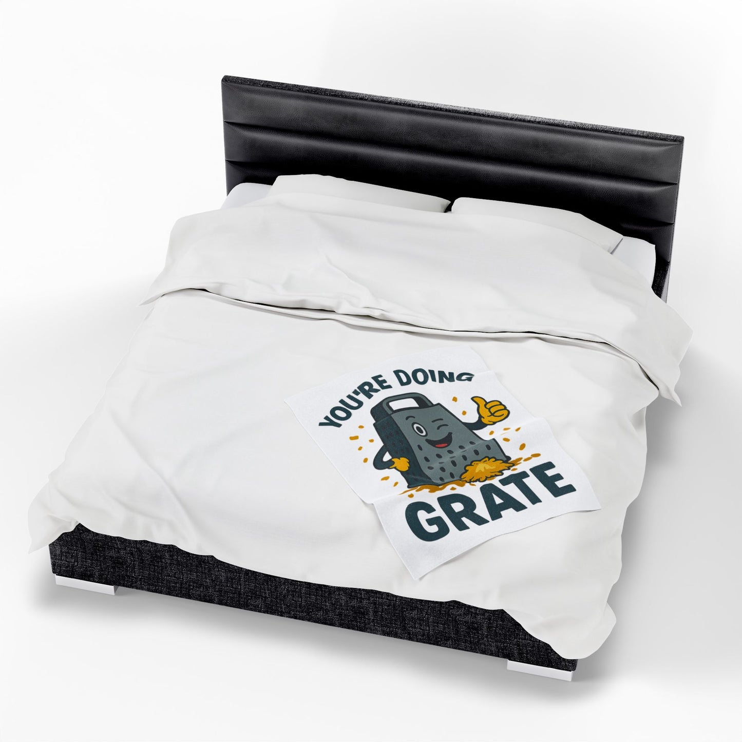 Funny "You're Doing Grate" Blanket – Cute Pun Fleece Throw for Cozy Comfort | Gift for Foodies, Friends & Cheese Lovers