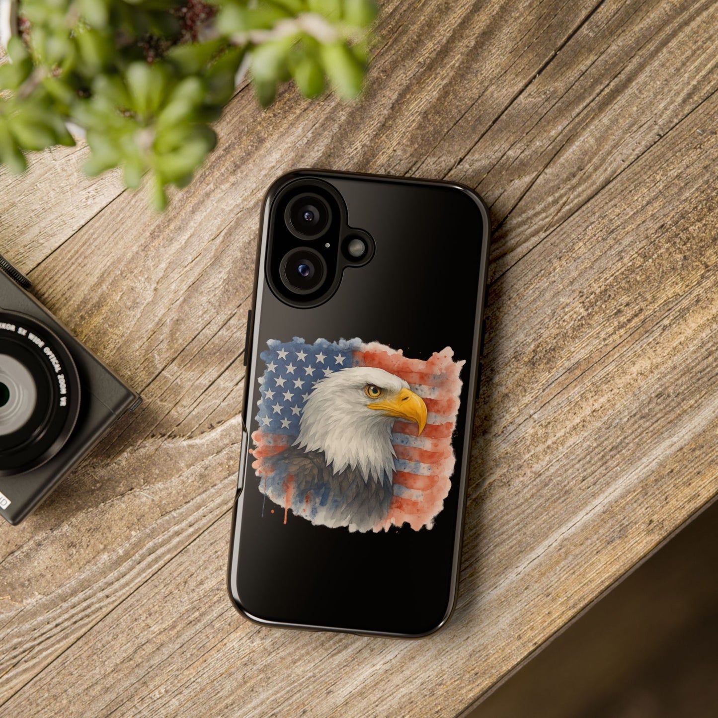 Patriotic Eagle Phone Case for iPhone - Tough Cases with American Flag Design 4th of July Case Memorial Day Veteran's Day