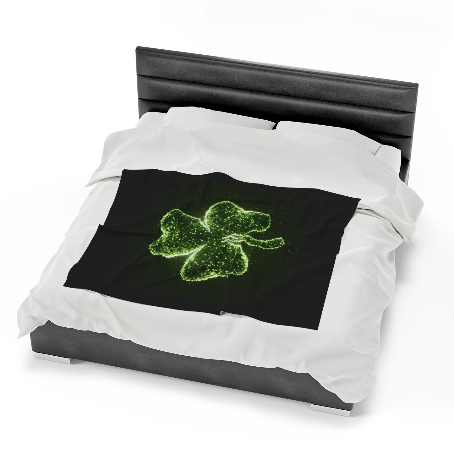 Plush Blanket with Shamrock Design