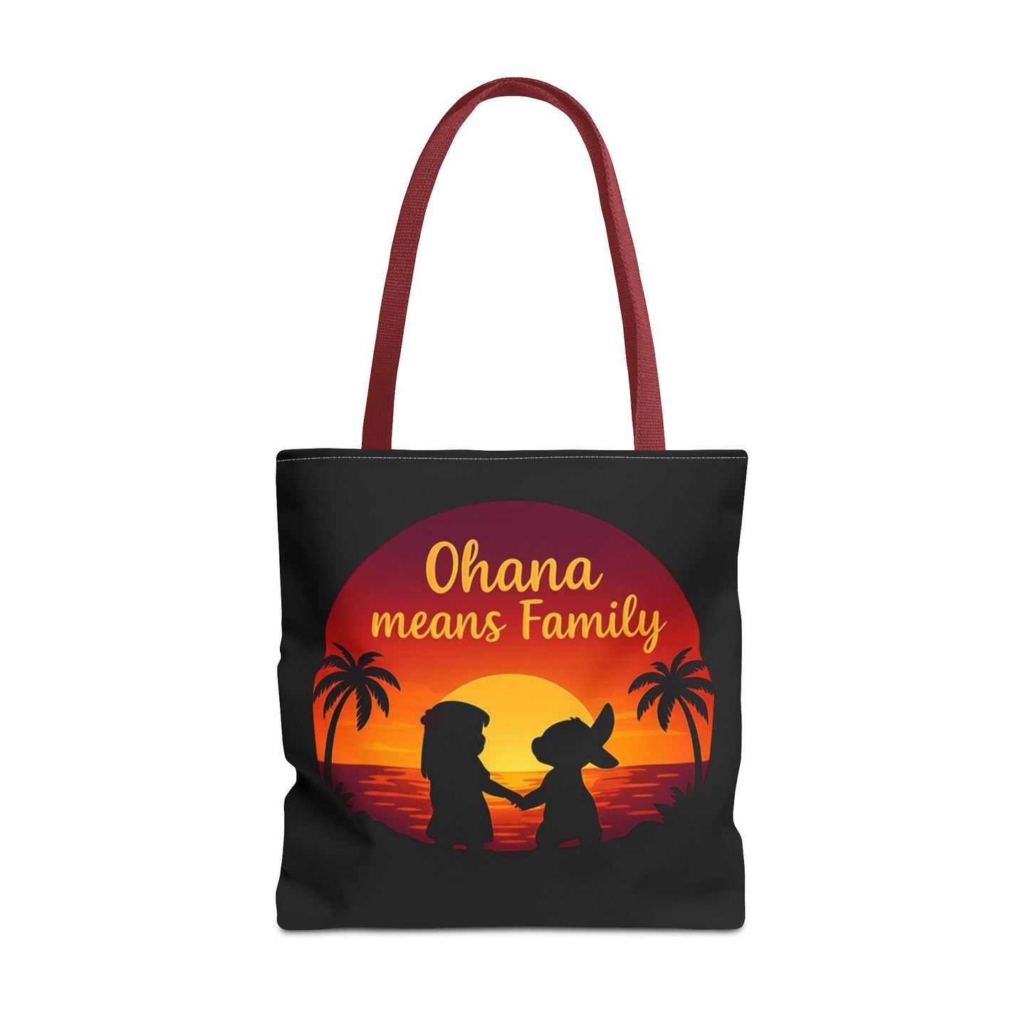 Ohana Means Family Tote Bag – Lilo and Stitch Inspired Bag, Hawaiian Quote, Disney Aesthetic Gift, Reusable Grocery or Beach Bag