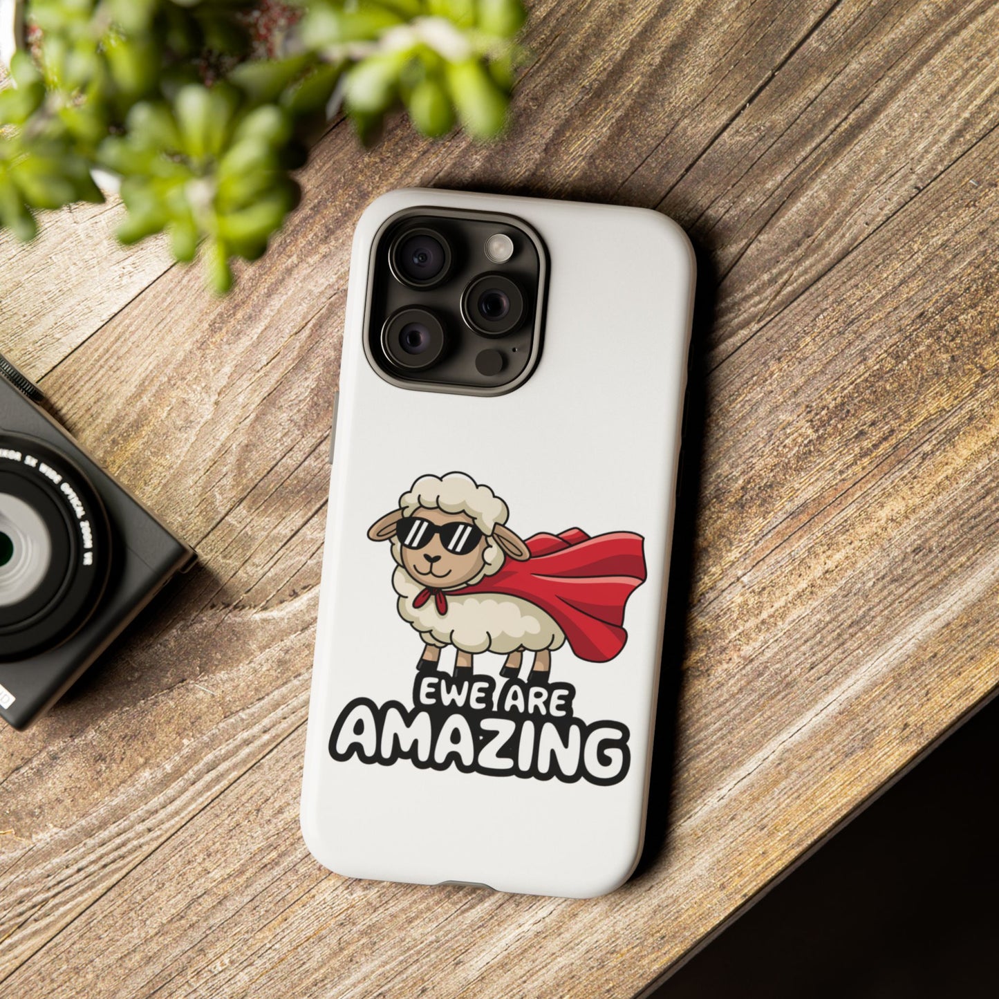 Funny iPhone Case - Cute Sheep Phone Cover - "Ewe Are Amazing" Animal Pun Gift - Motivational iPhone Case - Gift for Her or Him