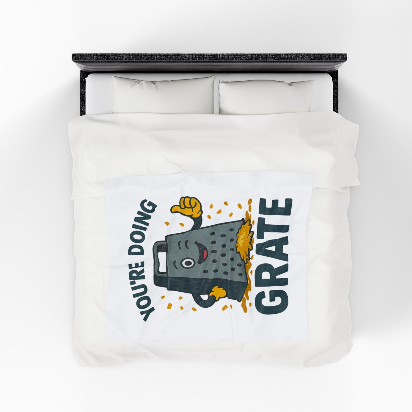 Funny "You're Doing Grate" Blanket – Cute Pun Fleece Throw for Cozy Comfort | Gift for Foodies, Friends & Cheese Lovers