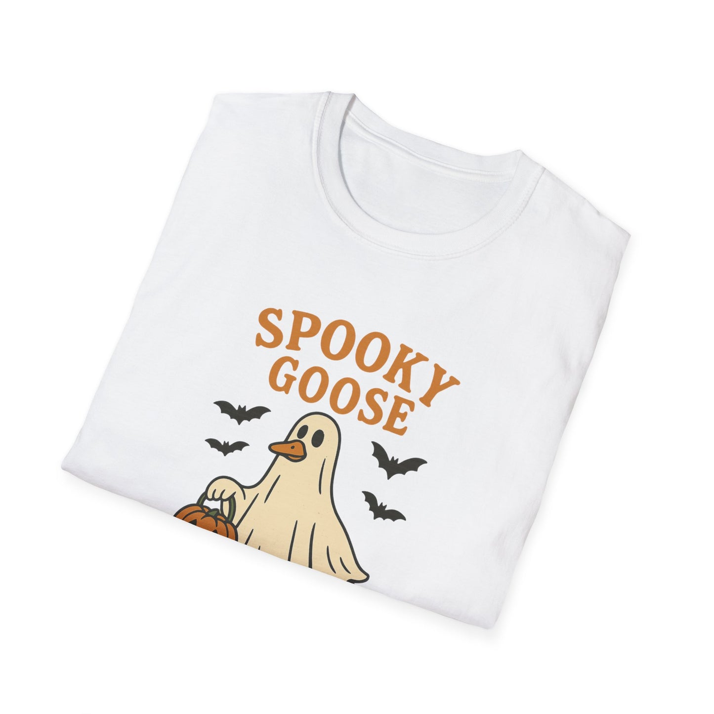 Spooky Goose Halloween T-Shirt | Ghost Costume Goose Tee | Funny Fall Bird Shirt | Spooky Animal Halloween Graphic T-Shirt