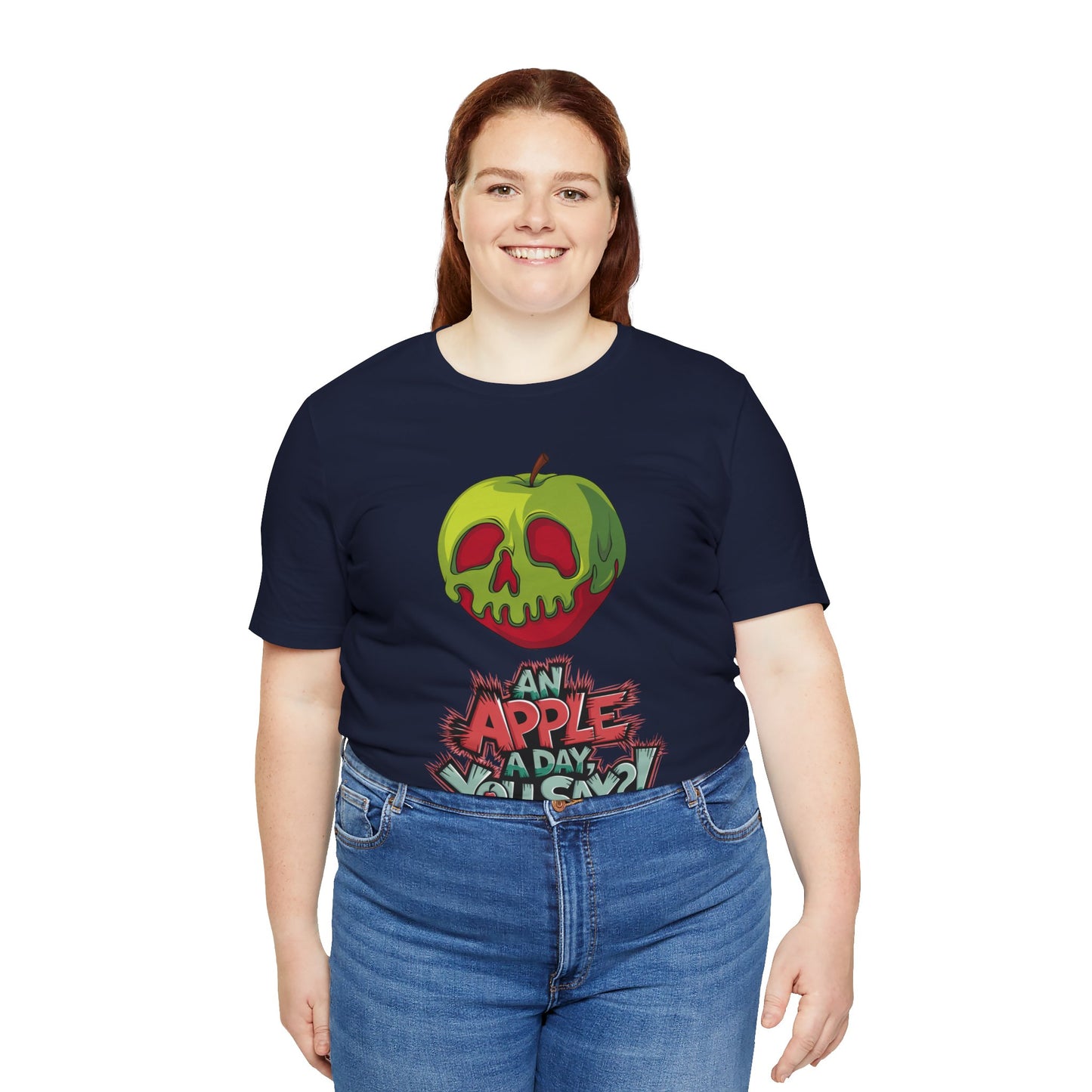 Funny Apple Skull Shirt – An Apple A Day You Say? – Grunge Fruit Tee – Y2K Nostalgia T‑Shirt – Gift for Fruit Lovers