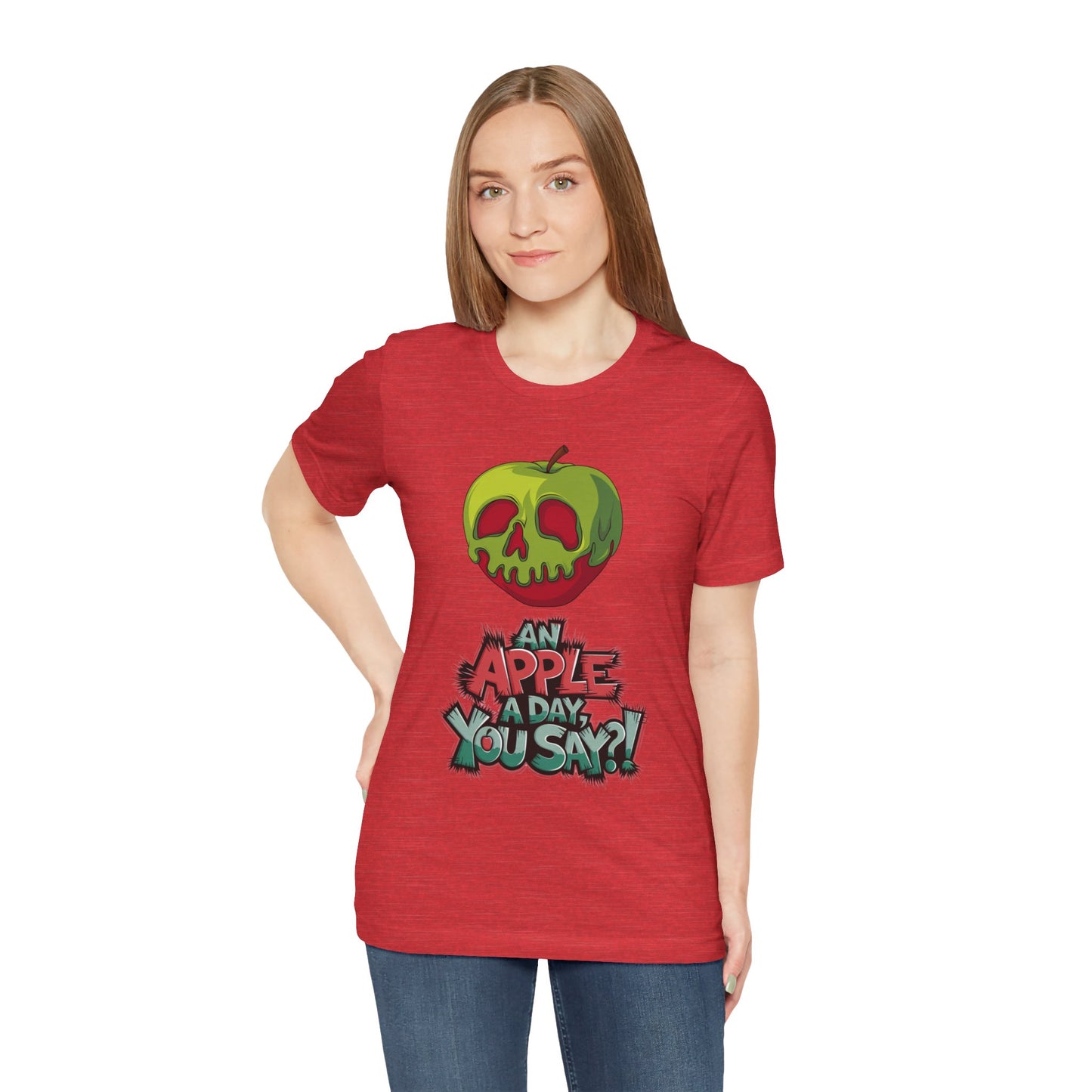Funny Apple Skull Shirt – An Apple A Day You Say? – Grunge Fruit Tee – Y2K Nostalgia T‑Shirt – Gift for Fruit Lovers