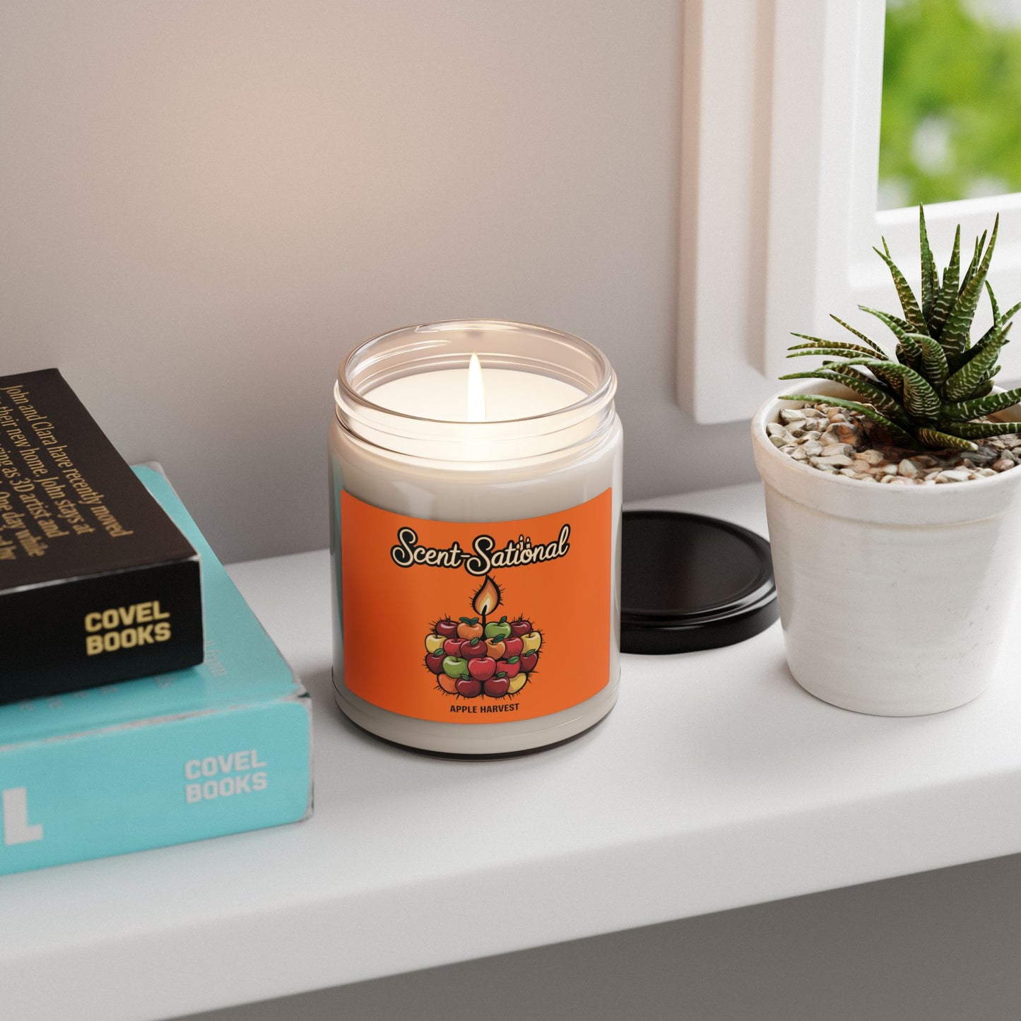 Apple Harvest Scented Candle, Fresh Fruit Aromatherapy Soy Candle, Eco-Friendly Reusable Jar, Cozy Fall Fragrance Gift For Home Lovers