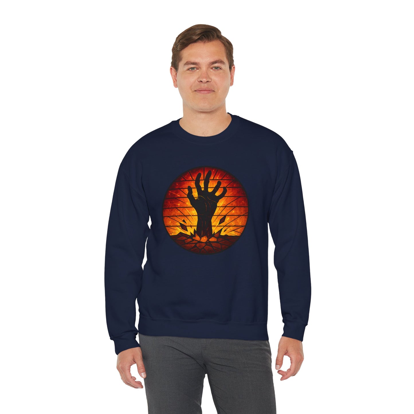 Zombie Hand Sweatshirt, Creepy Rising Hand Crewneck, Halloween Graveyard Sweatshirt, Spooky Hand Emerging, Gothic Horror Sweater