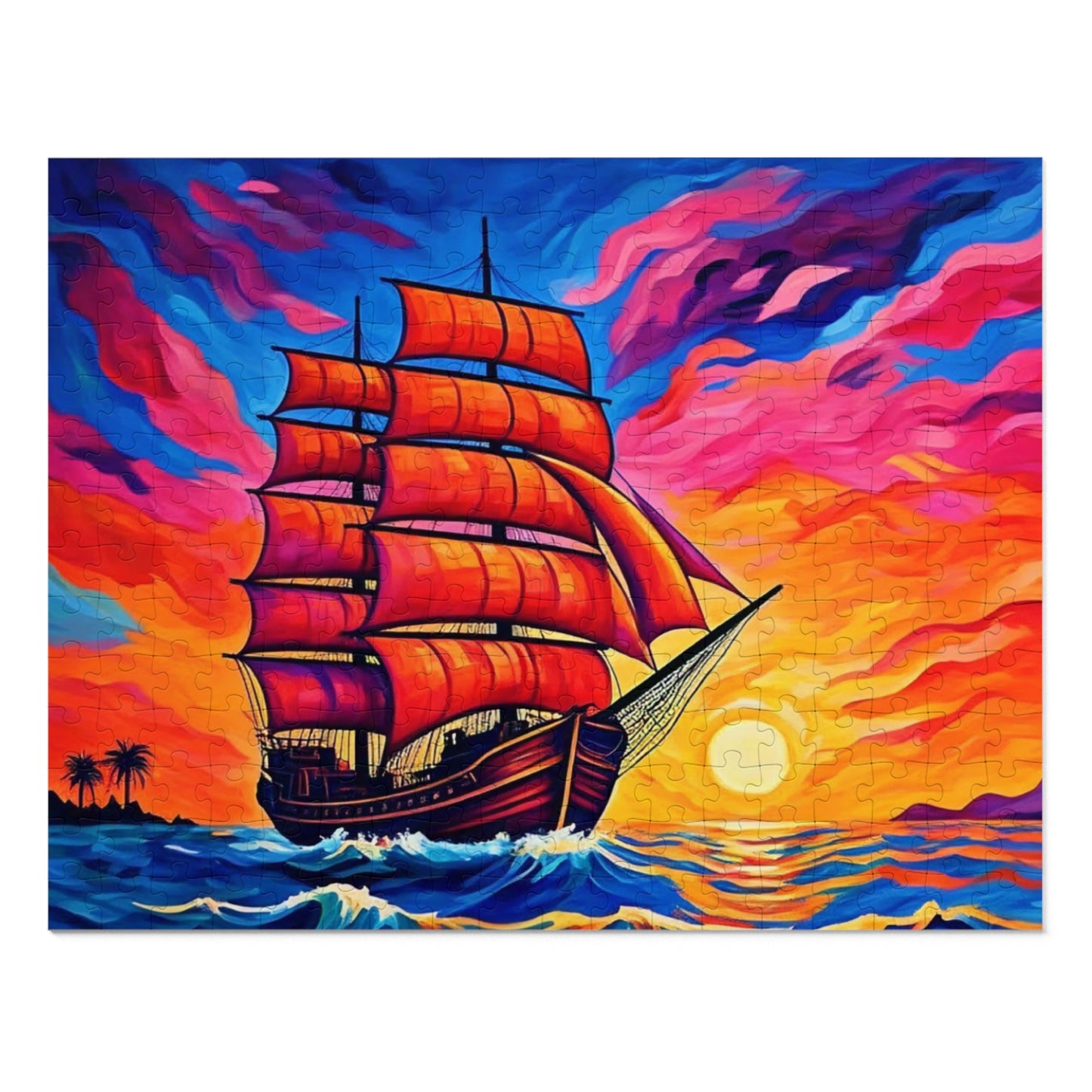 Puzzle - Ship Sailing at Sunset
