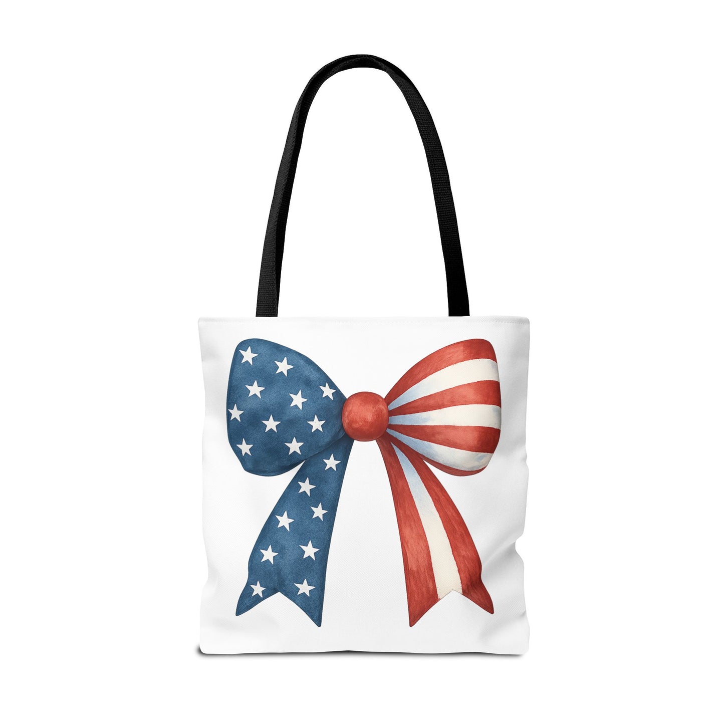 Patriotic Bow Tote Bag | 4th of July Reusable Bag | American Flag Tote | USA Stars Stripes Bag | Independence Day Gift | USA Market Bag
