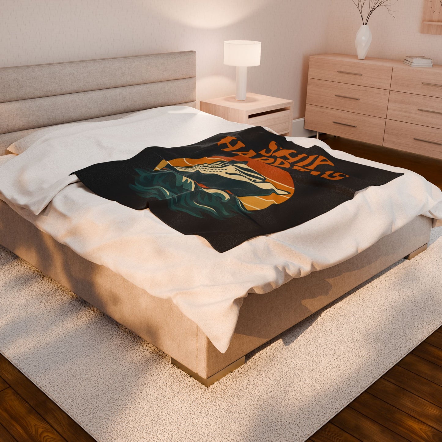 Funny Cruise Blanket – “Ship Happens” Throw Blanket, Nautical Gift for Cruise Lover, Travel Pun Blanket, Boat Trip Must-Have