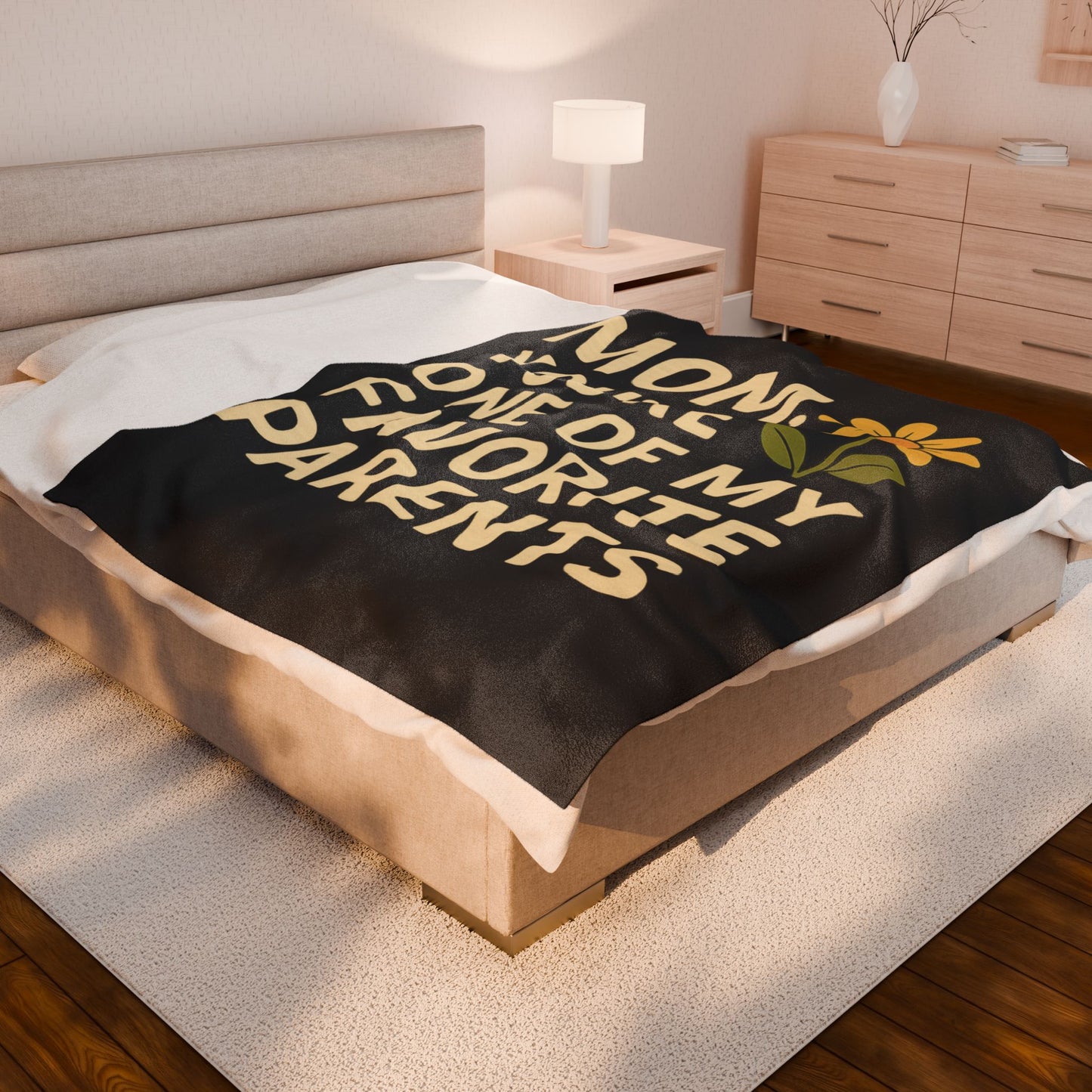 Velveteen Plush Blanket - Mom You're One of My Favorite Parents Mother's Day Throw Blanket Mom Decor