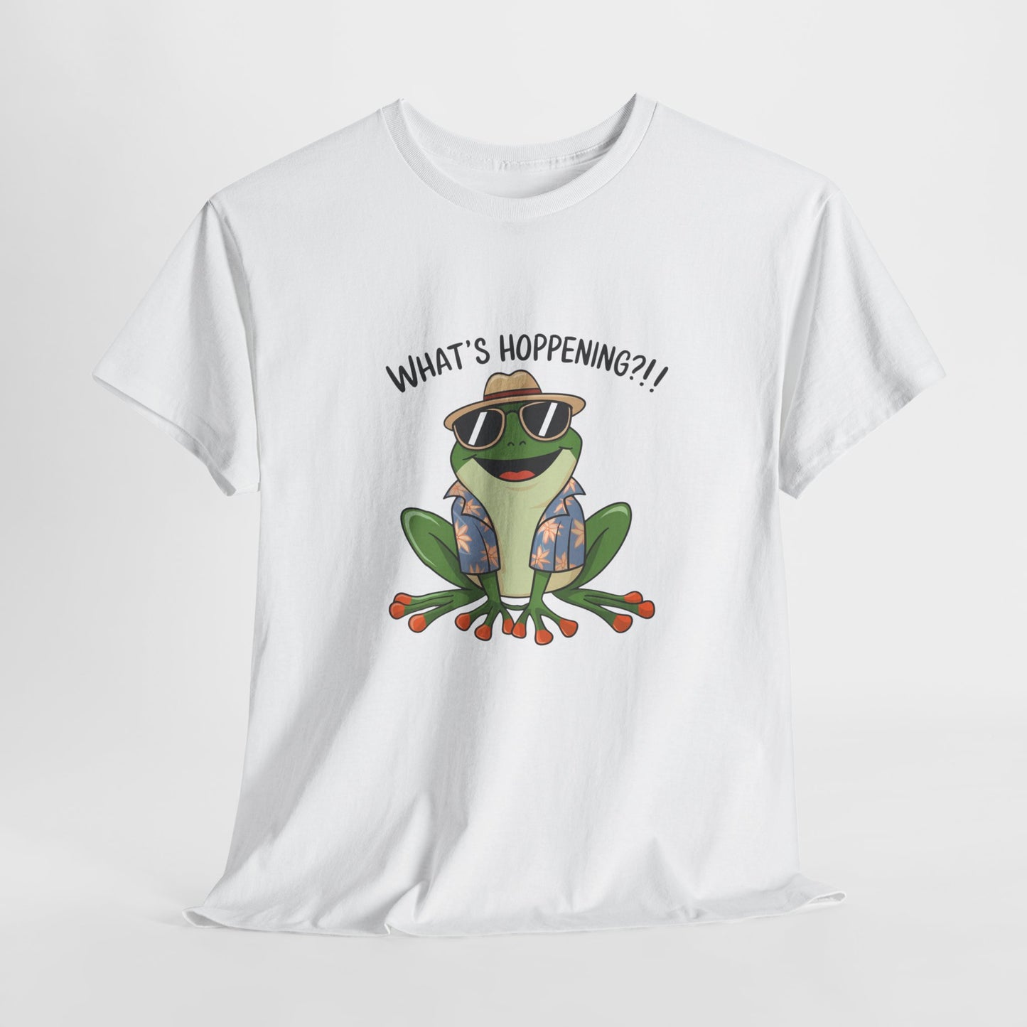 Funny Frog Shirt | What’s Hoppening T-Shirt | Cool Frog Graphic Tee | Amphibian Dad Joke Shirt | Cottagecore Animal Lover Gift