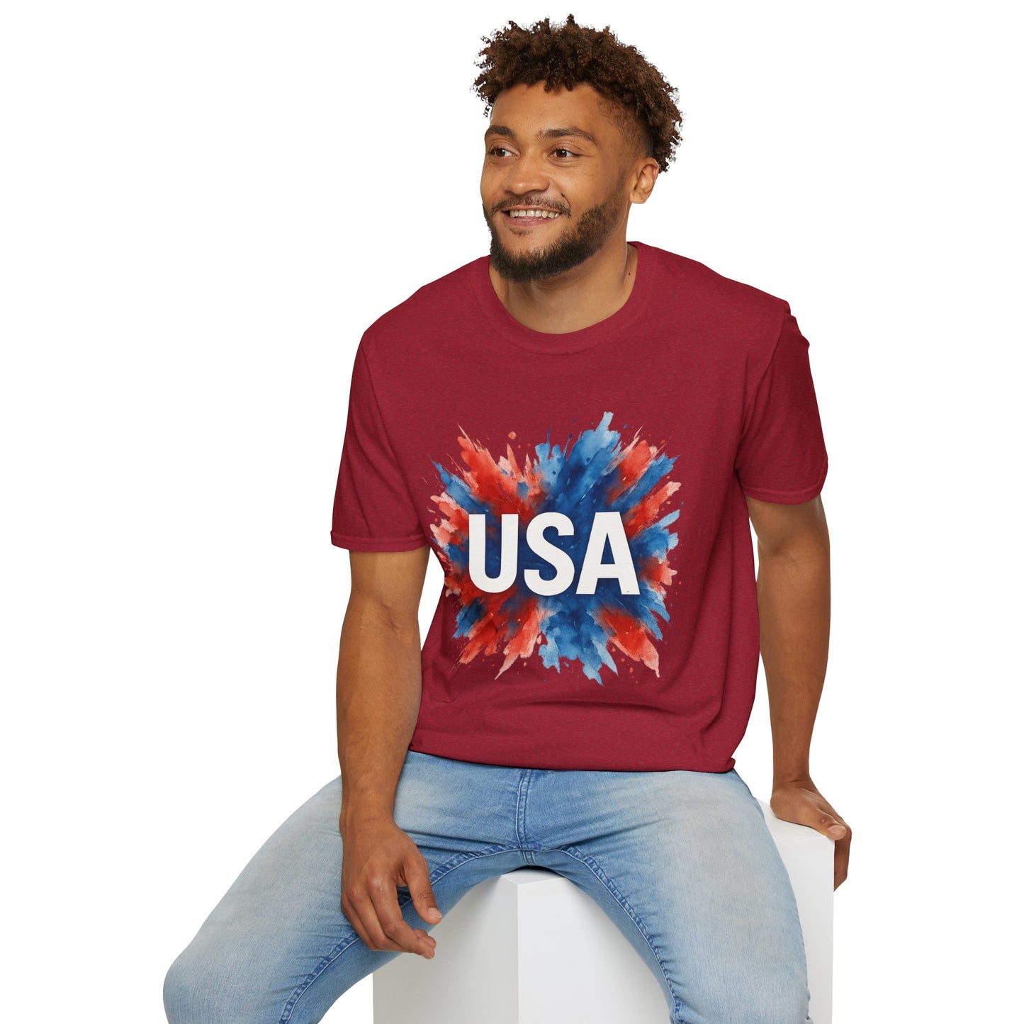 Watercolor USA T-Shirt Unisex | Red White Blue Shirt | Patriotic Graphic Tee | July 4th Shirt | Independence Day Tee | American Flag Shirt