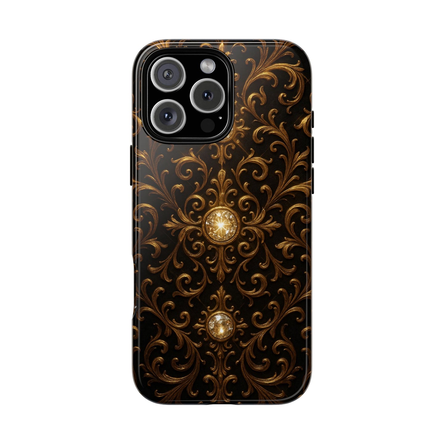 Baroque iPhone Case β Elegant Gold Floral Scroll Design for iPhone 16, 15, 14, 13, Pro Max & More