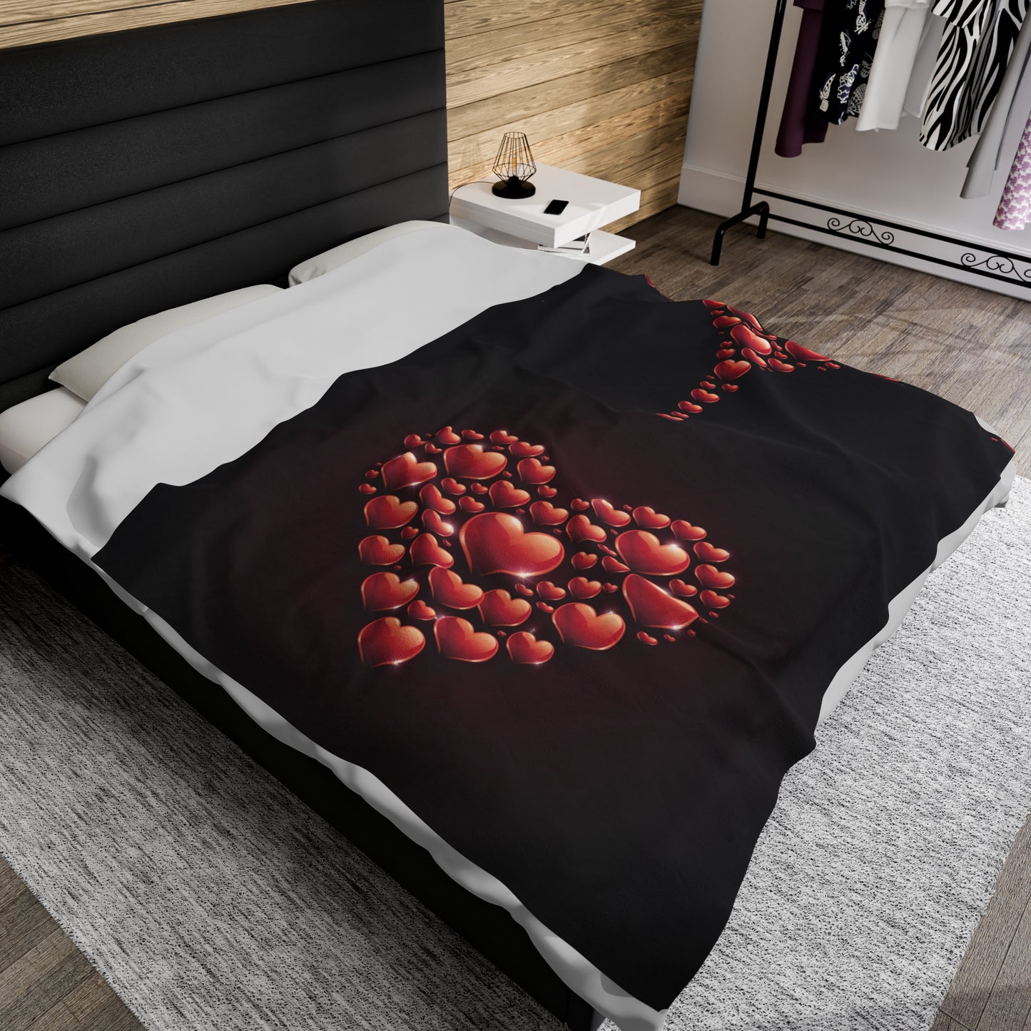 Plush Blanket with Heart of Hearts Design