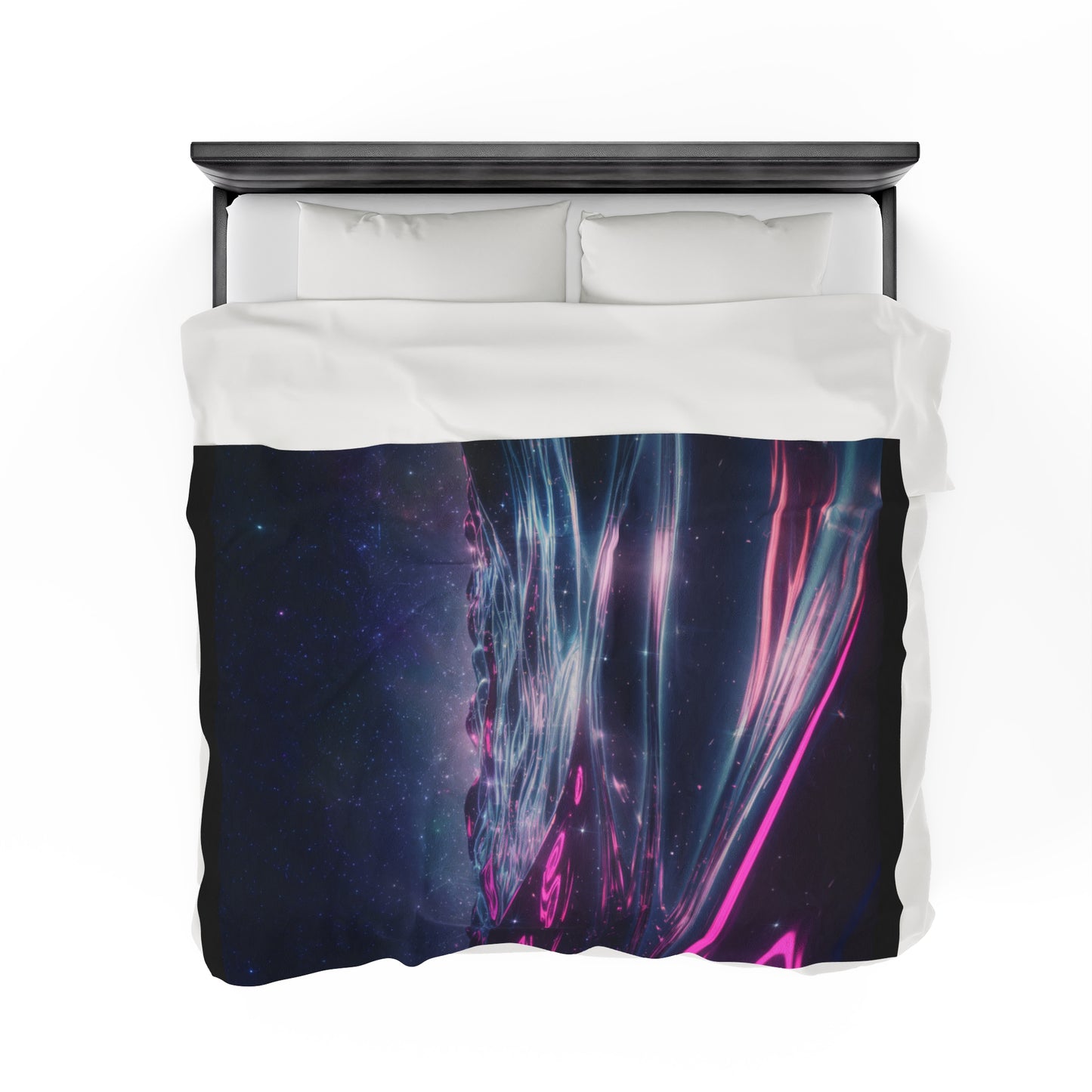 Plush Blanket with Galactic Ocean Design