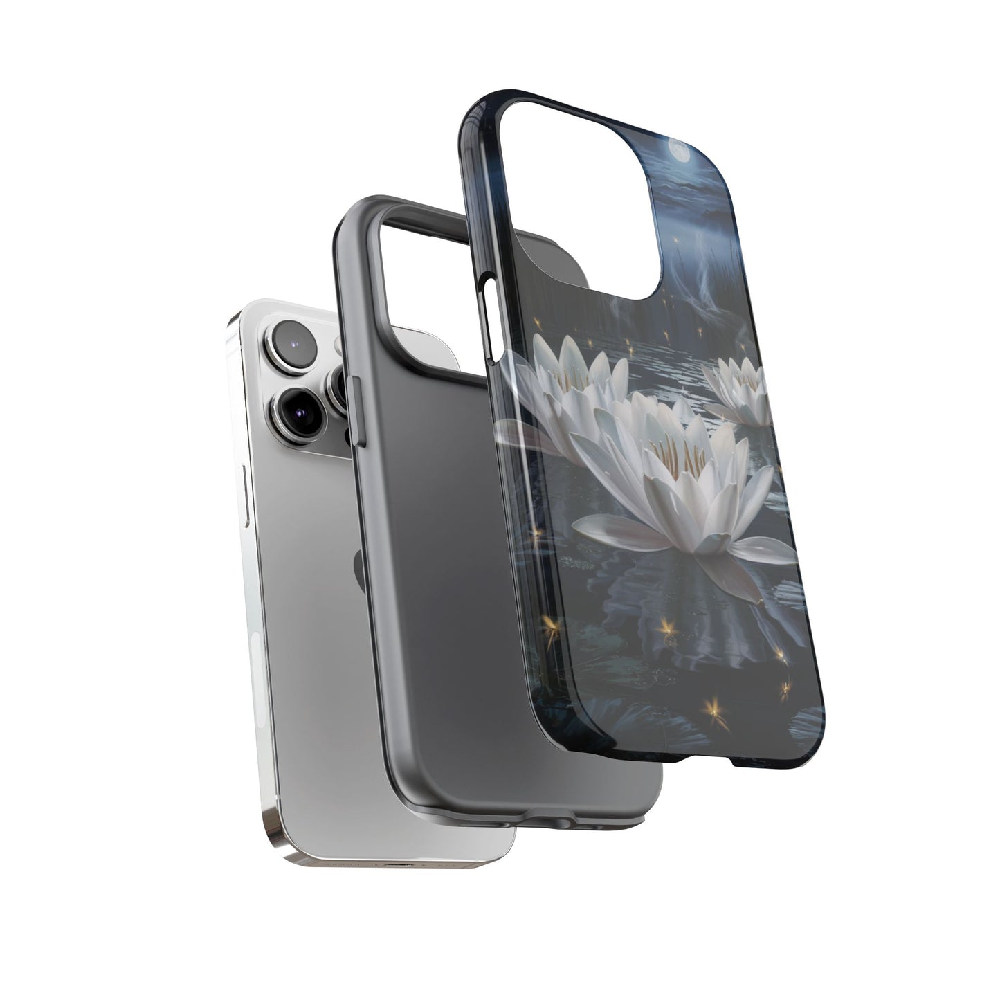 iPhone Case - Water Lilies Moonlight Design