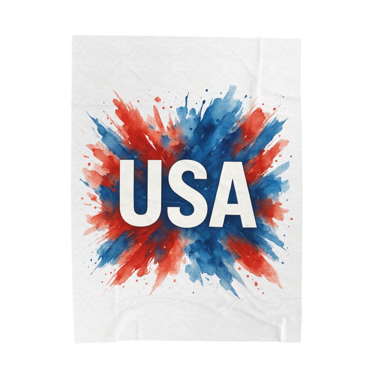 USA Plush Throw Blanket - Soft Polyester Patriotic Blanket for Bed or Couch, Red White Blue 4th of July Decor, Veteran or Citizenship Gift