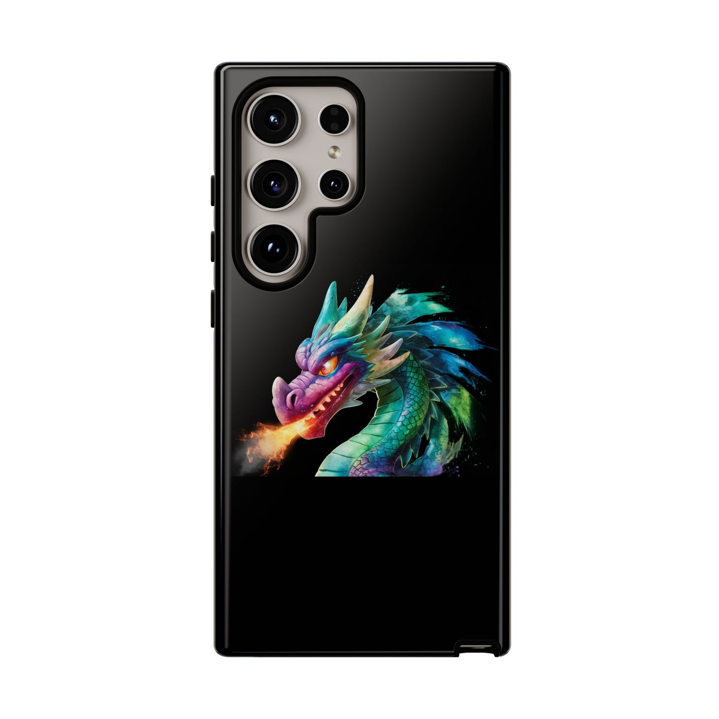 Fire-Breathing Dragon Samsung Case - Tough Fantasy Art Cover - Dark Academia Aesthetic Geek Gift for Galaxy S23/S24/S25/Ultra