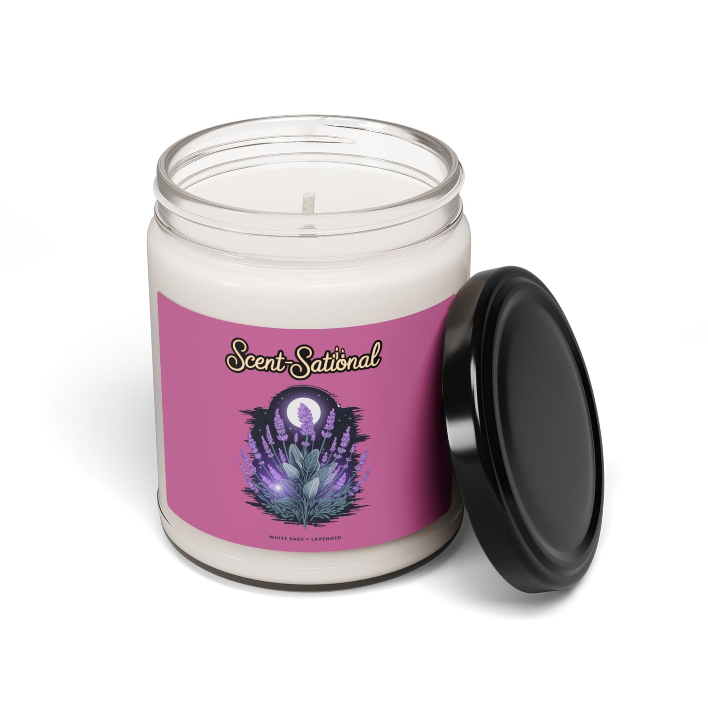 White Sage + Lavender Candle, Relaxing Aromatherapy Soy Candle, Calming Eco Candle, Long Burn Jar Candle Gift For Meditation And Self Care